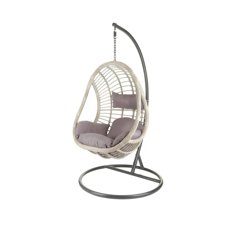 Dondolo da giardino 115x95x70 cm effetto rattan